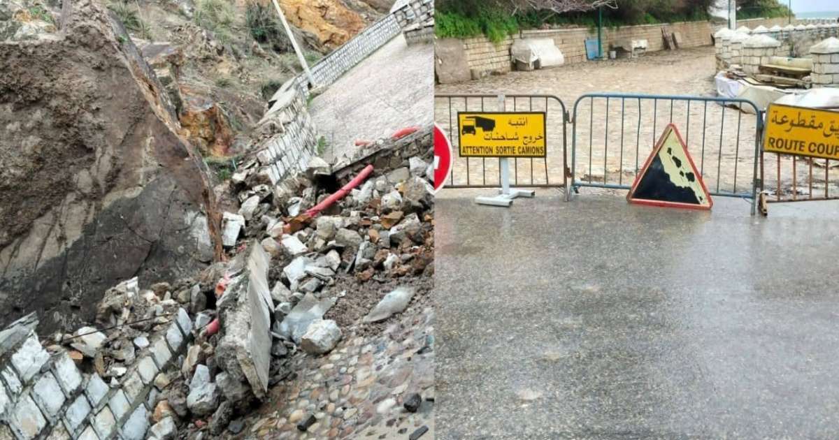 طبرقة: غلق الطريق السياحية الإبر إثر انزلاق أرضي